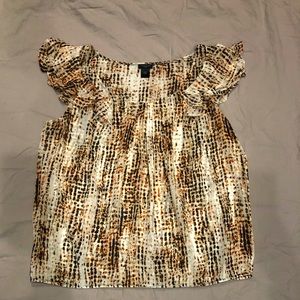 Ann Taylor. Sleeveless Tunic. Ruffled crew neck. Blouse. Women’s XL.